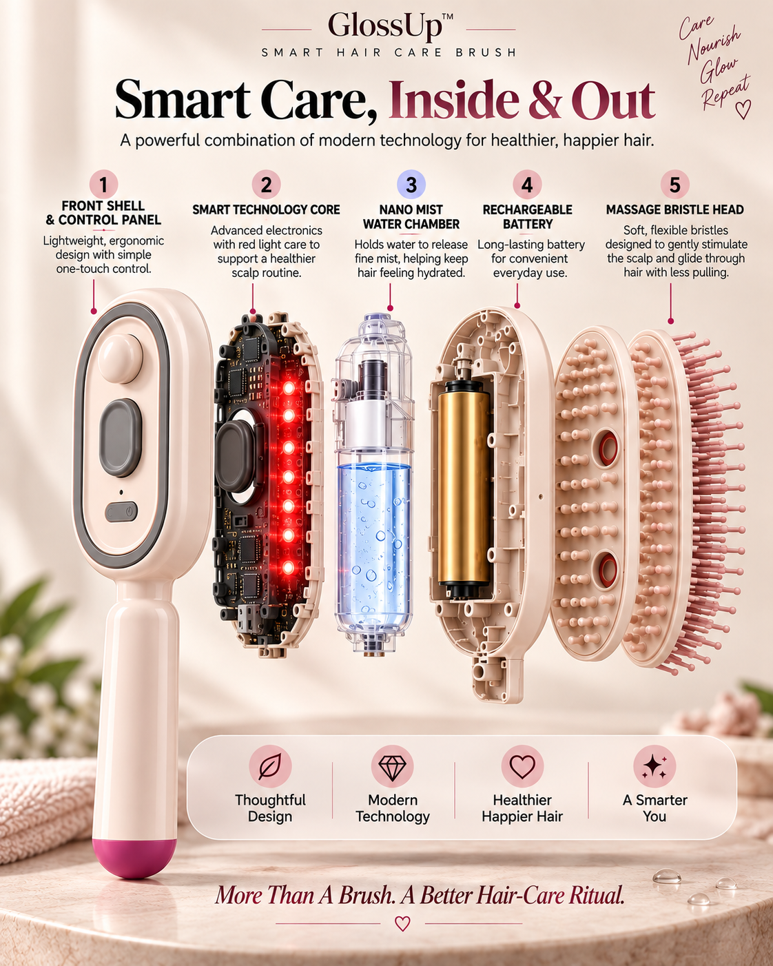 GlossUp™ — The Smart Hair Care Brush