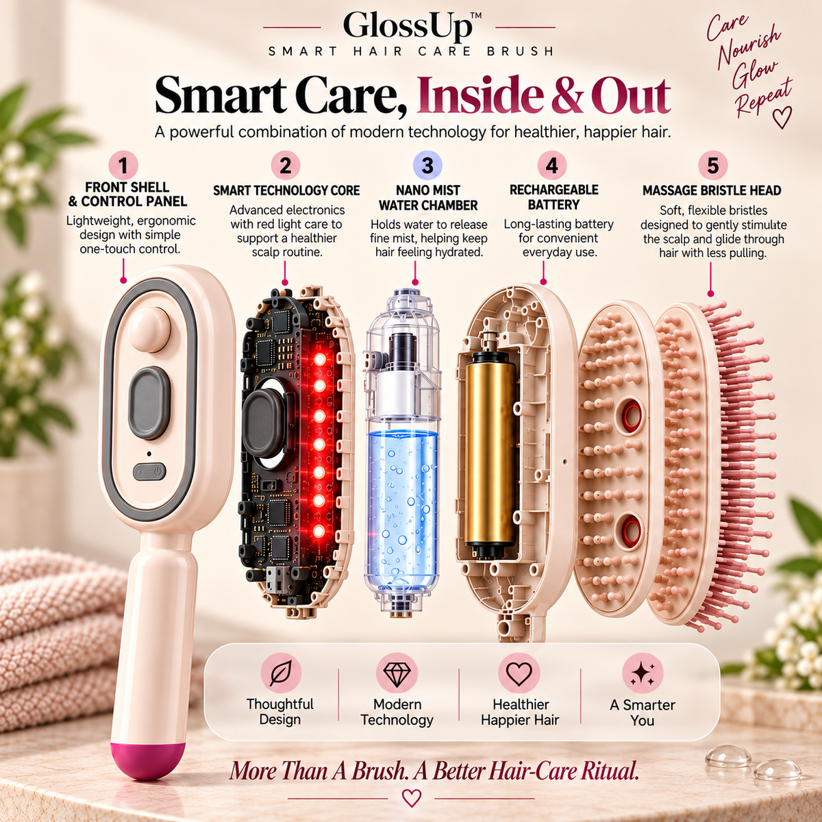 GlossUp™ — The Smart Hair Care Brus