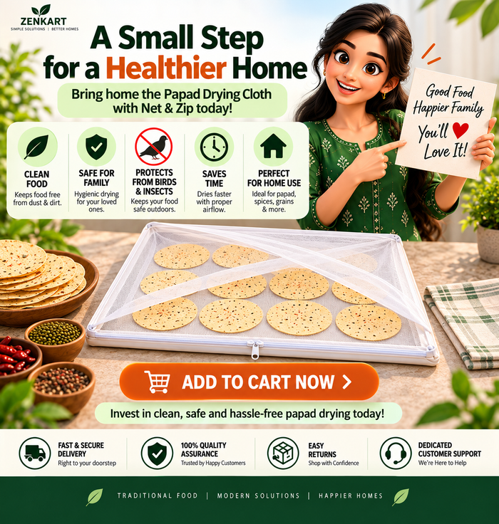 Papad Drying Cloth with Net & Zip