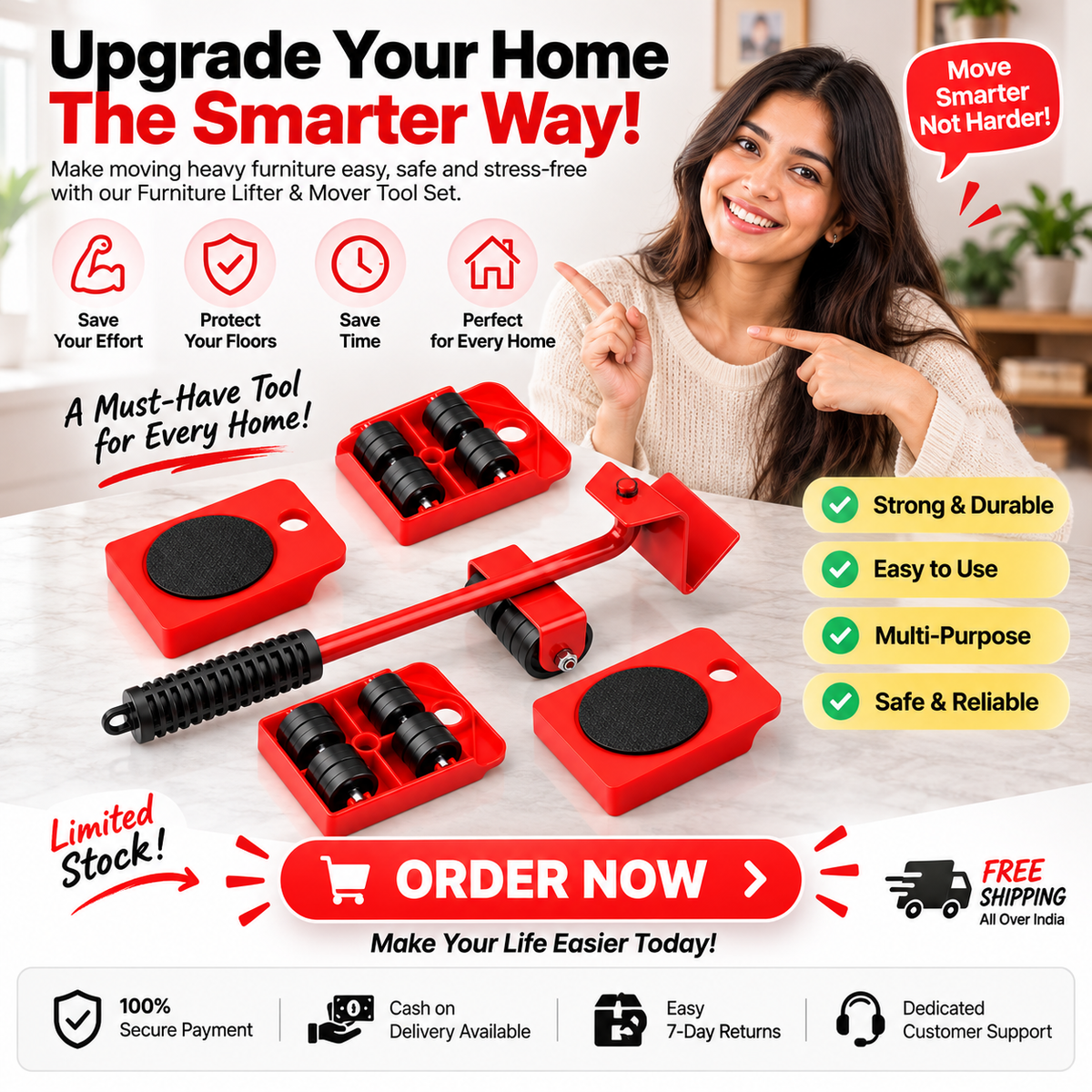MoveEase™ Furniture Lifter & Mover Set