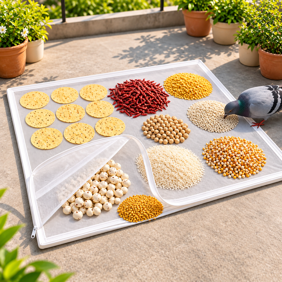 Papad Drying Cloth with Net & Zip